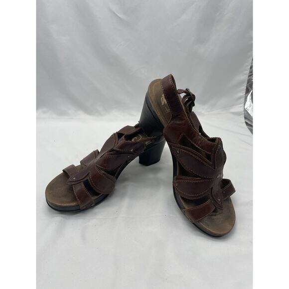 Dansko Nina Sandals Womens Size 39 US 8.5-9 Shoes Brown Leather Floral Slingback - Picture 7 of 10
